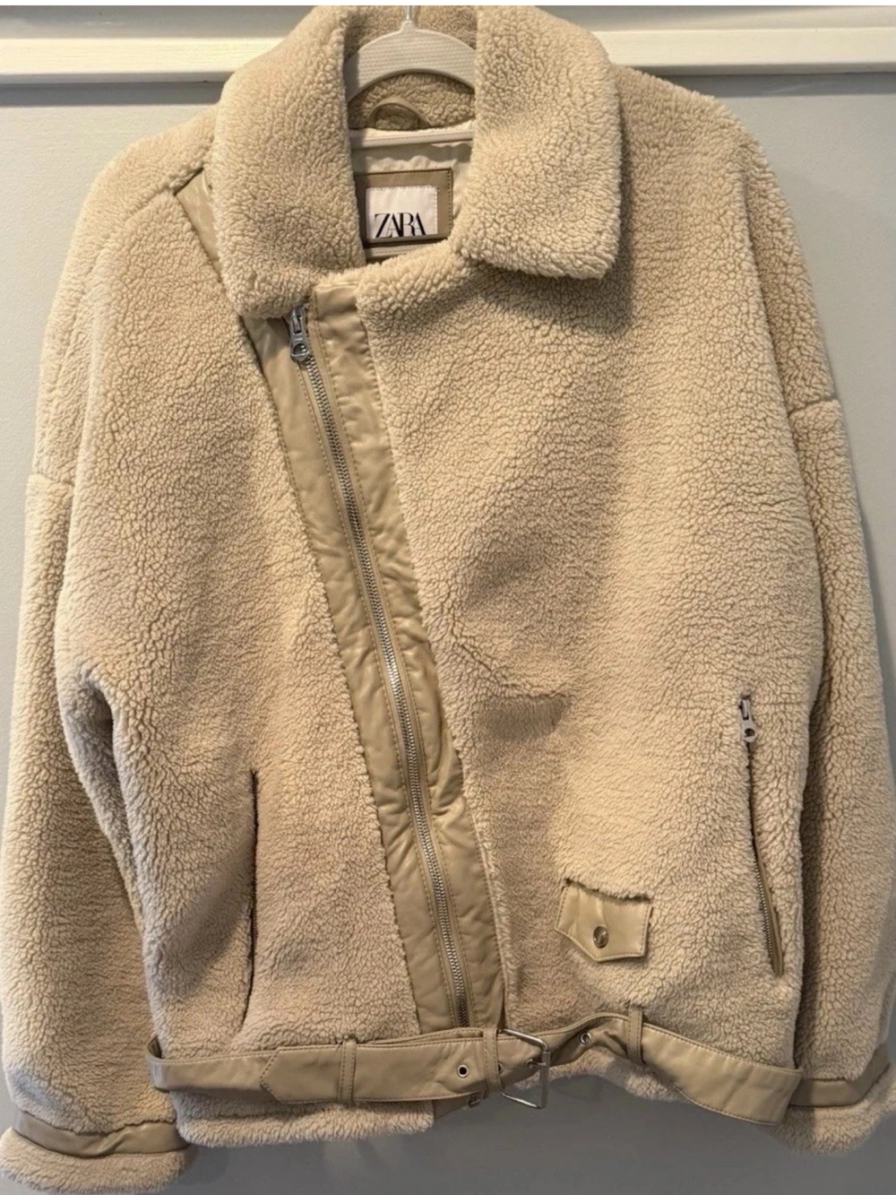 Zara Beige Sherpa Jacket